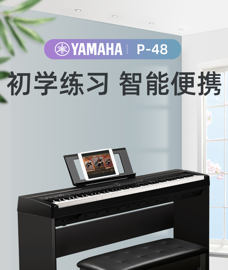 雅马哈入门电钢琴P48(图1)